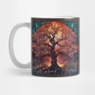 Stained Glass Glowing Gnarled Apple Tree Mug